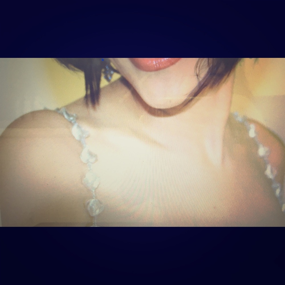 Adjustable White Frost Glass Beaded Bra Straps